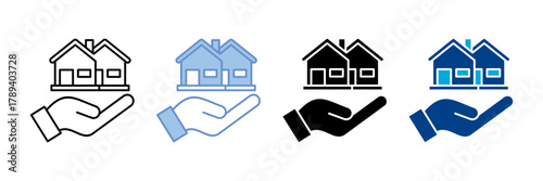 Real Estate Icon Set Multiple Style Collection