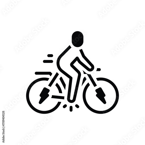 Black solid icon for pedal power
