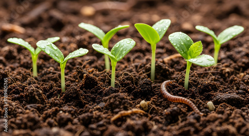 Young plants in soil symbolize growth and soil health 71576337 1