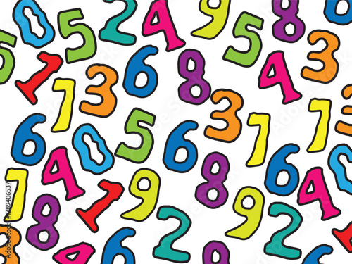 Colorful Cartoon Numbers Set 0 to 9