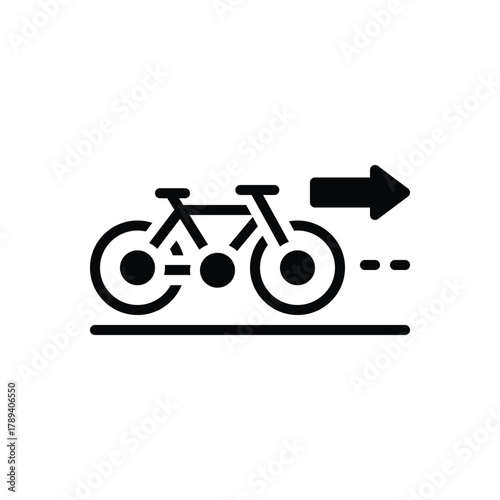 Black solid icon for bike lane