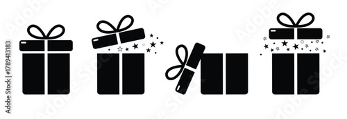 Gift box icon gift wrapping symbol surprising gift box signs vector