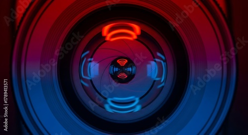 Technology and innovation background with neon lighting