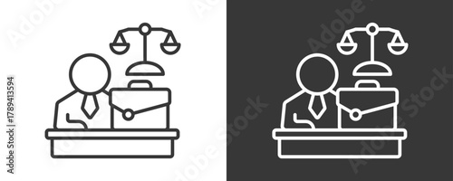 Attorney Icon Set Vector Collection Isolated In Black And White