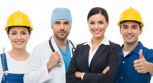 Healthcare, Industry, and Finance Career Success Concept