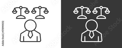 Lawyer Icon Set Vector Collection Isolated In Black And White