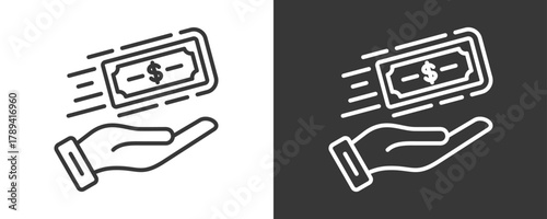 Cash Flow Icon Set Vector Collection Isolated In Black And White