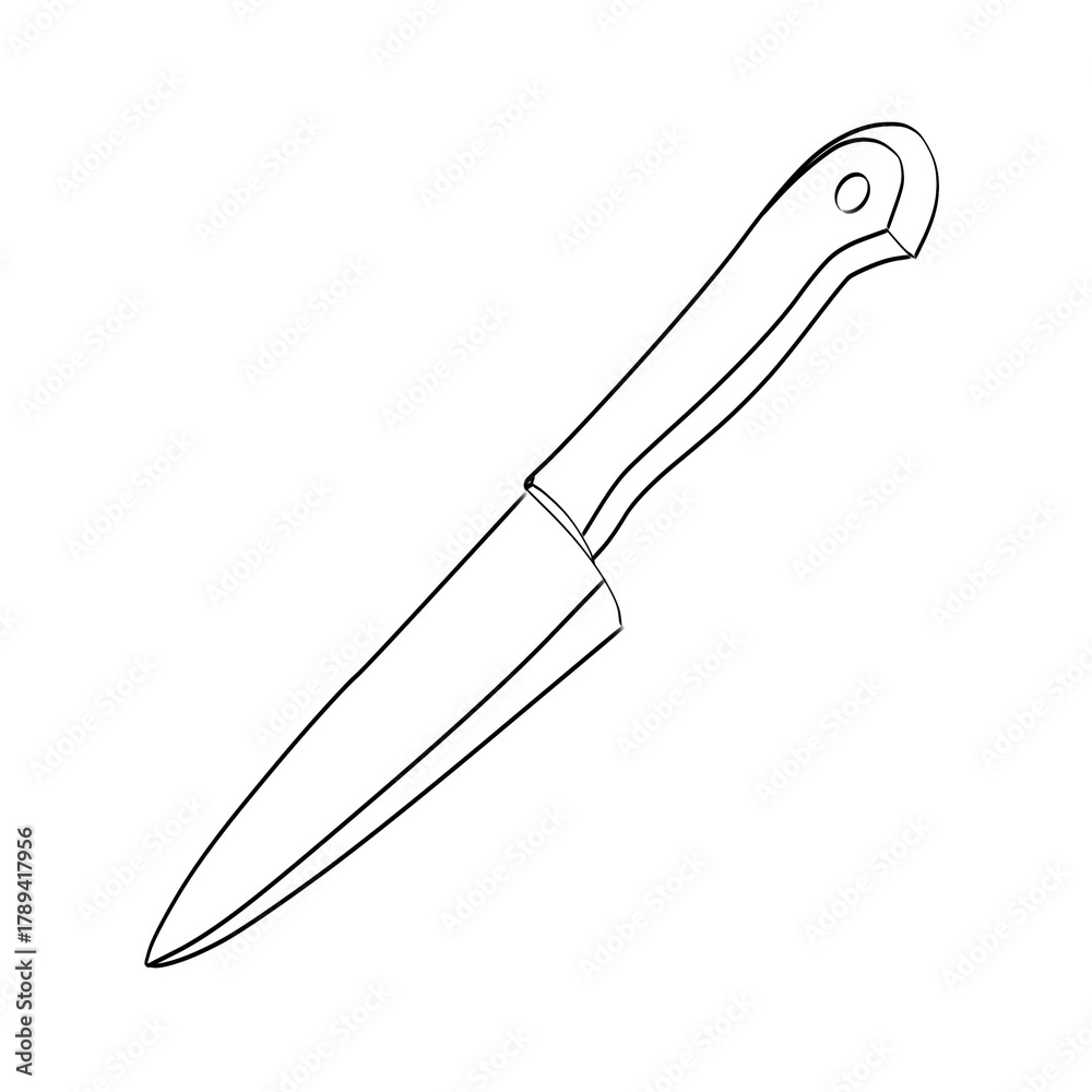 Obraz premium knife isolated on white background lineart