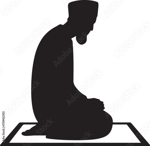 Islamic man praying Muslim Prayer