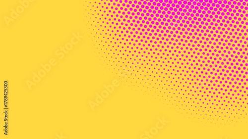 Abstract pink and yellow gradient wave background animation with halftone pattern and dot texture