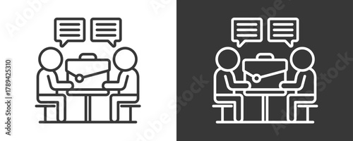 Consultation Icon Set Vector Collection Isolated In Black And White