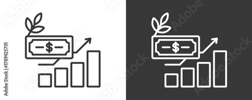 Return On Investment Icon Set Vector Collection Isolated In Black And White
