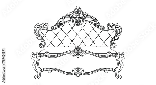 An ornate vintage style headboard with detailed floral and lattice designs
