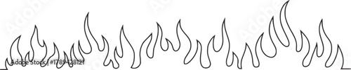 Black outline flames fire graphic