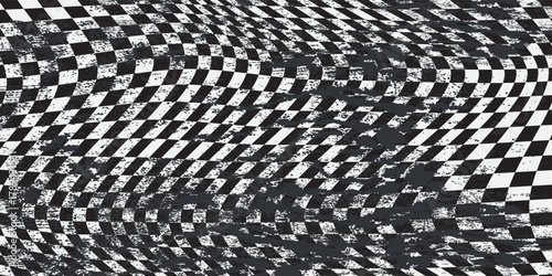 Checkered flag. Race background. Formula one start flag. Racing flag, race pattern. Banner seamless chessboard, checkerboard texture. Wide checker background