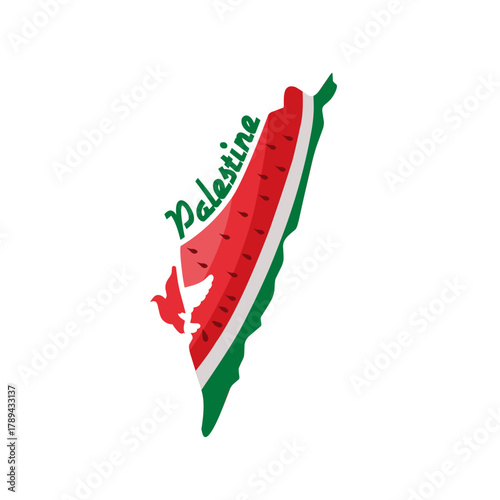 Palestine Watermelon and Dove Design Perfect for Print, Apparel, etc