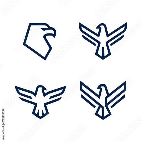 Eagle bird outline design set