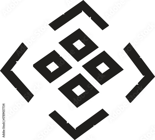 Grid Universal Logo Design, Polygonal and Geometric Minimalist Style