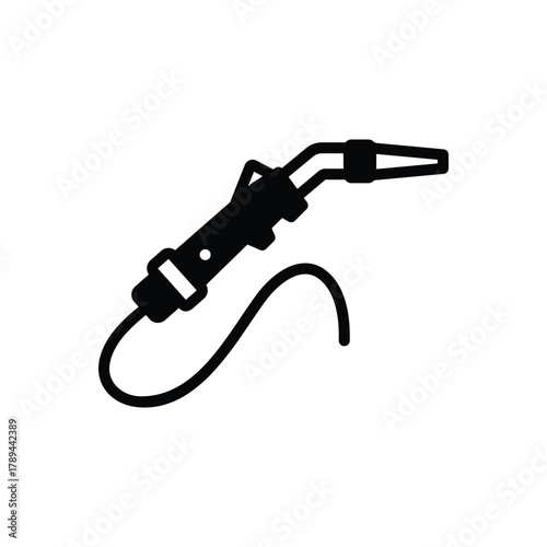 Black solid icon for  welding torch
