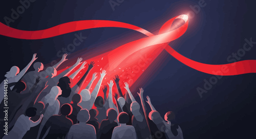 Crowd Watching Rocket Launch Into Space.