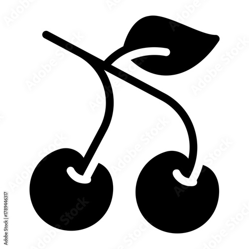 cherry glyph icon
