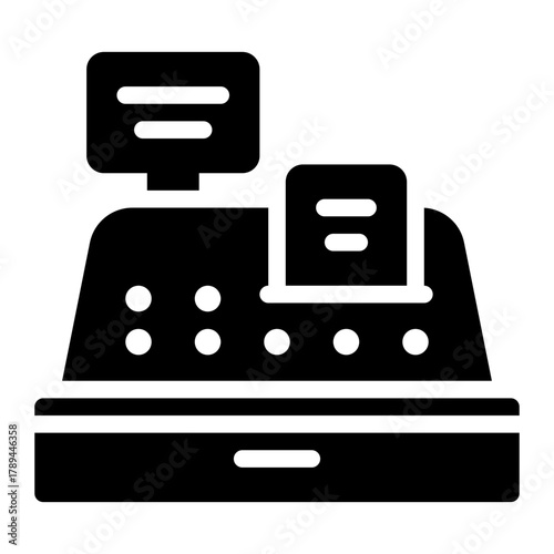 cashier machine glyph icon