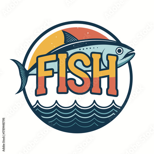 Bait Lure Fish Hook Fishing Angler logo design inspiration collection of fish icon with waves