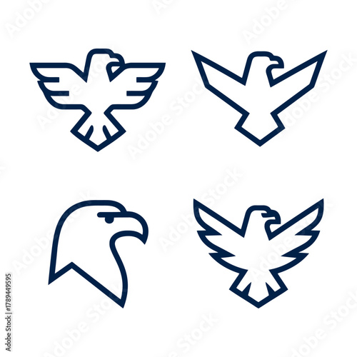 Eagle outline badge set