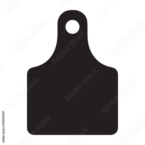 Livestock Cattle ear tag silhouette vector flat illustration design