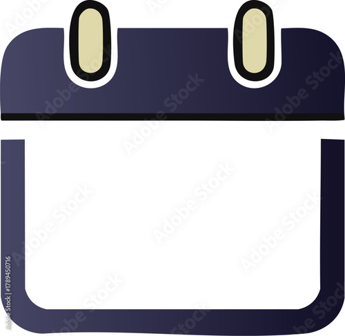 Vector illustration of a blank daily calendar icon, symbolizing planning, scheduling important events, and managing time on a timeline