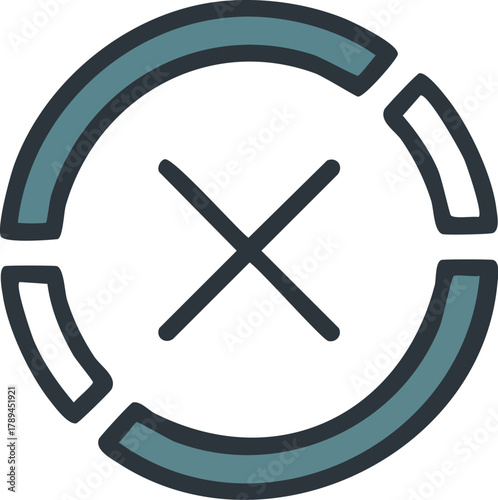 Close Icon A Circular Design with an 'X' Symbol for Dismissal and Rejection
