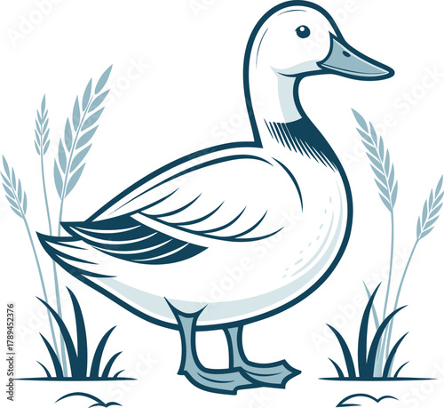 duck vector icon logo rubber duck sunglasses cartoon character illustration bird farm animal doodle symbol design