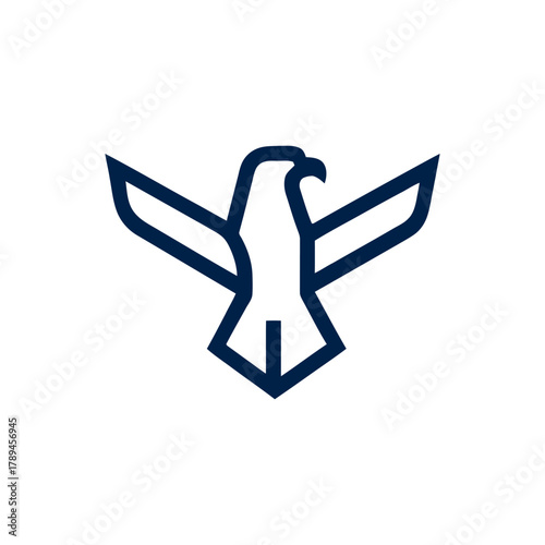Eagle heraldry insignia outlined in blue