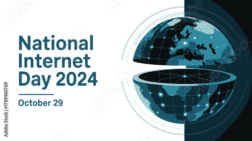 National Internet Day 2024 Globe Celebrates October 29th with a Digital World Concept