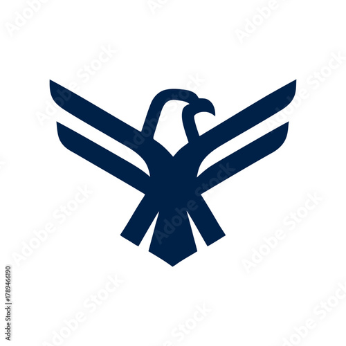 Eagle geometric heraldry emblem