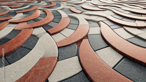 Abstract paving block pattern with 3D effect