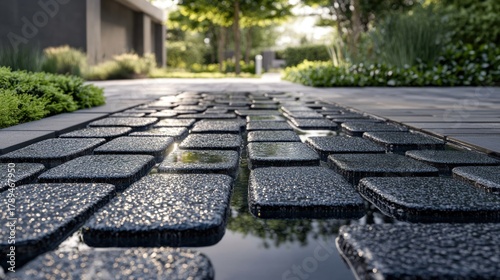 Porous paving blocks designed for water drainage
