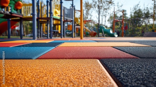 Rubber paving blocks for playground safety