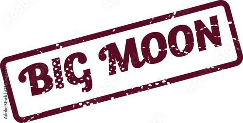 Celestial Big Moon inspiration presented as a textured red rectangular stamp