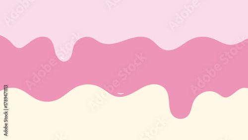 strawberry ice cream melt vector