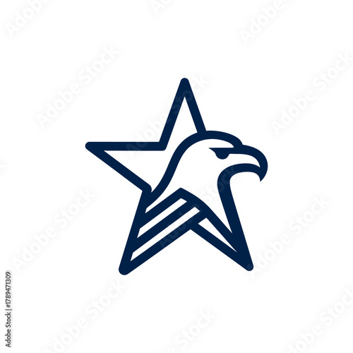 Eagle head with star outline insignia