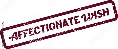 Authentic textured red rubber stamp mark communicating the heartfelt sentiment affectionate wish