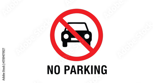 Vector illustration of no parking sign