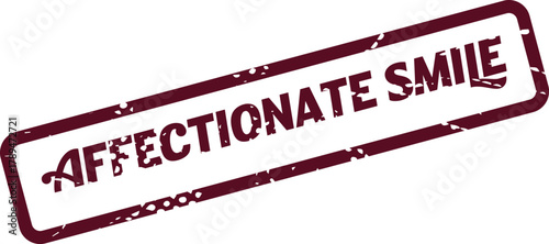 Distressed Red Rubber Stamp with Affectionate Smile Text for Expressing Joy and Warmth