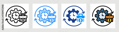 Business Efficiency Icon Collection Set Multiple Style