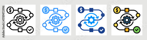 Workflow Optimization Icon Collection Set Multiple Style
