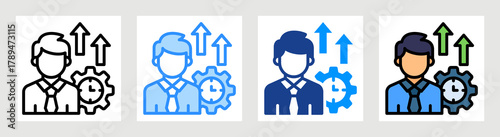Employee Productivity Icon Collection Set Multiple Style