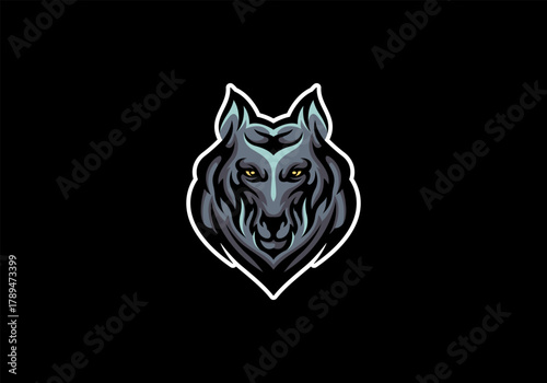Wolf Head Logo Mascot Illustration, Wild Nature Predator Vector Design