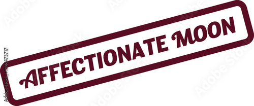 Distressed Maroon Stamp Displaying Affectionate Moon for Celestial Themes and Gentle Night Sky Imagery