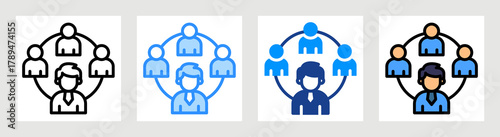 Team Coordination Icon Collection Set Multiple Style